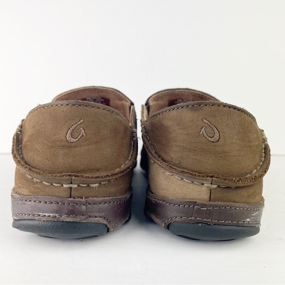 Olukai Moloa Ray Toffee Brown Leather Casual Slip On Shoes - Picture 4 of 12